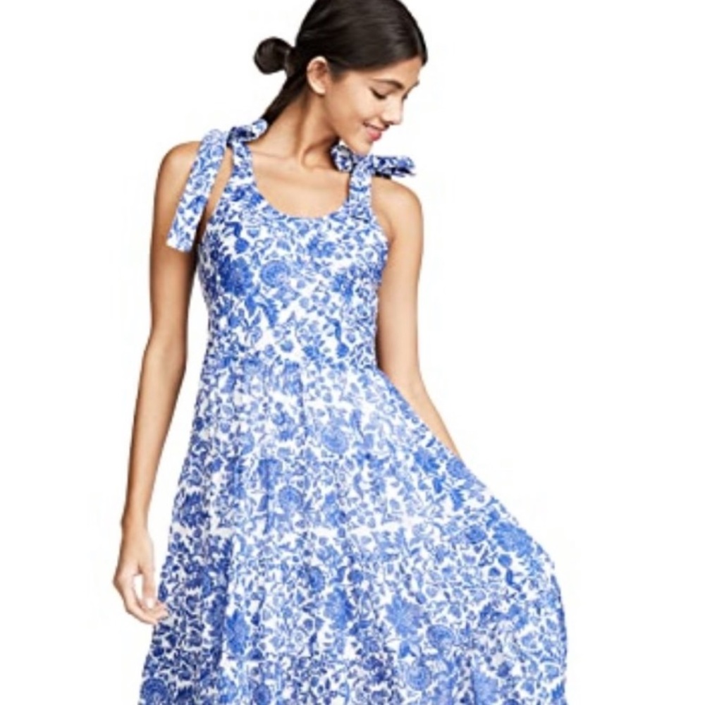 Free People Kikas Floral Maxi Dress Blue
